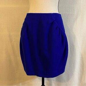 Vera Wang Lavender Label blue 100% wool skirt with pockets
